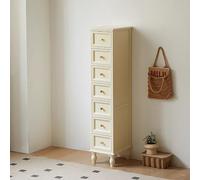 Tavolo pieghevole multifunzionale, Cassettiera con cassetti in stile fattoria, contenitore verticale con 4 piedini in legno massello, torre di stoccaggio stretta, alta e sottile, mobiletto da paviment