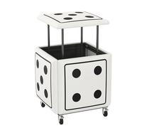 Tavolo pieghevole multifunzionale, Cubo di seduta 5 in 1 in pelle PU, sgabello impilabile con ruote girevoli, sgabello cubo quadrato impilabile, poggiapiedi impermeabile mobile for soggiorno e camera