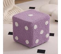 Tavolo pieghevole multifunzionale, in finta lana di agnello cubico, quadrato, pouf ottomano a forma di dado, poggiapiedi sfocato, sgabello creativo per casa, soggiorno, camera da letto (viola, 20 x 20
