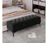 Tavolo pieghevole multifunzionale, Panca contenitore imbottita in velluto, panca moderna imbottita for la fine del letto, sgabello poggiapiedi con gambe in metallo for camera da letto, soggiorno, ingr