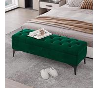 Tavolo pieghevole multifunzionale, Panca contenitore imbottita in velluto, panca moderna imbottita for la fine del letto, sgabello poggiapiedi con gambe in metallo for camera da letto, soggiorno, ingr