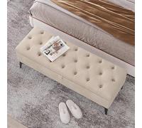 Tavolo pieghevole multifunzionale, Panca contenitore imbottita in velluto, panca moderna imbottita for la fine del letto, sgabello poggiapiedi con gambe in metallo for camera da letto, soggiorno, ingr