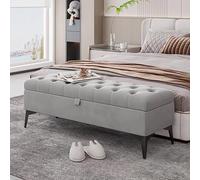 Tavolo pieghevole multifunzionale, Panca contenitore imbottita in velluto, panca moderna imbottita for la fine del letto, sgabello poggiapiedi con gambe in metallo for camera da letto, soggiorno, ingr