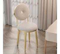 Tavolo pieghevole multifunzionale, Sgabello da toeletta moderno morbido in cashmere di agnello - Sgabello rotondo con schienale, sgabello pouf for toeletta, con gamba in metallo dorato e imbottitura i