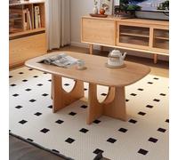 Tavolo pieghevole multifunzionale, Tavolino da caffè ovale moderno in legno di quercia, tavolino da cocktail centrale di metà secolo for il soggiorno(Log,47.24"Lx23.62"Wx14.96"H(120x60x38cm))