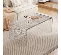 Tavolo pieghevole multifunzionale, Tavolino laterale a forma di U in acrilico trasparente, moderno tavolino con bordi arrotondati, elegante tavolino da caffè for piccoli spazi, camera da letto e soggi