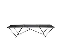 Tavolo Pieghevole per Carta da Parati, da Lavoro con Guide per Misurazione, 300x60x78 cm, Piano in MDF Nero e Telaio in Alluminio, Gambe in Acciaio a Forma di W, per Incollaggio Wallpaper, Decorazione