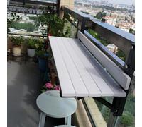 Tavolo pieghevole per ringhiera per balcone, scrivania da parete salvaspazio bianco, 80 x 26 cm, perfetto per patio, terrazza, piccoli spazi e altro ancora