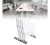 Tavolo pieghevole per sala conferenze, carrello pieghevole con ruote, tavolo portatile per seminari e riunioni, robusto e mobile per uso in ufficio e aziendale.