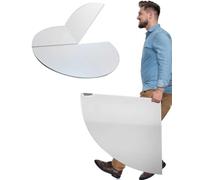 Tavolo Pieghevole Piano di Lavoro Piegabile in Quattro per Riporlo Più Facilmente: Senza Gambe, Diametro 120 130 140 150 160 170 180 190 200 cm, Tavoli da Gioco per Interni Ed Esterni(White,160 cm/63