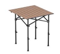 Tavolo pieghevole portatile, 53 x 50 cm, per uso esterno, altezza regolabile, tavolo da picnic doppio uso per campeggio e vendita su strada, finitura con venature del legno, compatto e leggero