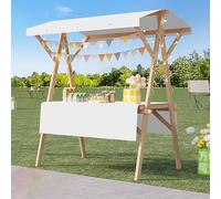 Tavolo pieghevole portatile, bianco 150 in legno leggero per bancarelle notturne, espositore per mobili da esterno e mobile per carrello da auto, espositore mobile promozionale