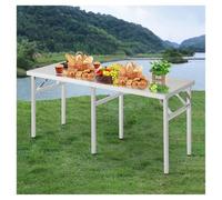 Tavolo pieghevole portatile in acciaio inox con piedini antiscivolo regolabili, struttura meccanica triangolare per interni ed esterni, non richiede montaggio, multifunzionale per lavoro e barbecue