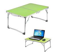 Tavolo pieghevole portatile per computer portatile, 60 x 40 x 26 cm, versatile tavolo da campeggio, vassoio per colazione, studio e scrittura, ideale per studenti e uso all'aperto, verde