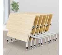 Tavolo pieghevole portatile, scrivania da conferenza extra larga con piano ribaltabile, postazione di lavoro rettangolare per riunioni, per ufficio, eventi, podcast.