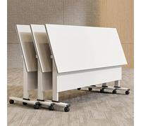 Tavolo pieghevole portatile, set da tavolo pieghevole portatile per conferenze con ruote, moderno tavolo da seminario salvaspazio a 3 pezzi per uffici e sale riunioni