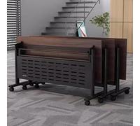 Tavolo pieghevole portatile, tavolo da conferenza pieghevole con ruote silenziose e robusta struttura in metallo per ufficio, aula, reception e spazi di formazione, design moderno per la mob