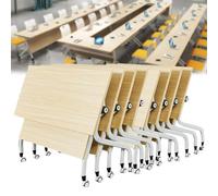 Tavolo pieghevole portatile, tavolo da conferenza pieghevole extra largo con piano ribaltabile, scrivania rettangolare ideale per podcasting e spazi di lavoro collaborativi, design salvaspaz