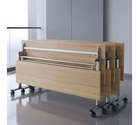 Tavolo pieghevole portatile, tavolo da conferenza pieghevole, tavolo da allenamento mobile ribaltabile, tavolo da seminario con ruote bloccabili, spazi di archiviazione e deflettori, per cas