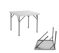 TAVOLO PIEGHEVOLE QUADRATO BIANCO CM.87X87X74H CATERING CAMPEGGIO BUFFET