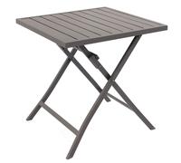 TAVOLO PIEGHEVOLE QUADRATO IN ALLUMINIO ARREDO ESTERNO 70X70 MARRONE MOD ALABAMA