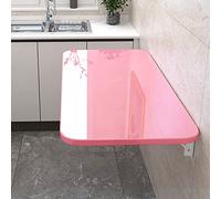Tavolo pieghevole resistente da parete per cucina e sala da pranzo, lavanderia, capacità di carico 70 kg, rosa (90 x 50 cm)