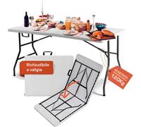 Tavolo Pieghevole Richiudibile a Valigetta Portatile in Resina PP
