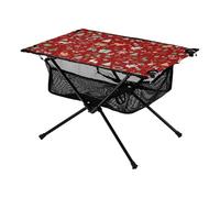 Tavolo pieghevole rosso Merry Christmas Party Compact Outdoor Picninc tavolo con borsa portaoggetti per sala da pranzo escursionismo pesca
