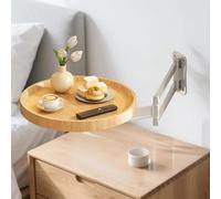 Tavolo pieghevole rotondo multifunzionale da parete, design allungabile, salvaspazio, adatto per cucina, bar, divano, tavolino da caffè e comodino camera da letto (A)