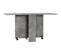 Tavolo Pieghevole Salvaspazio 75x140x74 cm con Ruote in Legno Grigio