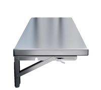 Tavolo pieghevole salvaspazio in acciaio inox da parete, versatile mensola galleggiante per cucina, lavanderia, casa, bar, garage, soluzione perfetta per scrivania pieghevole