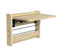 Tavolo pieghevole salvaspazio, scrivania pieghevole in legno massello, montaggio a parete, soluzione compatta per piccoli spazi, studio, camera da letto, bagno (acero, 53,5 x 37 cm)