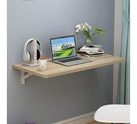 tavolo pieghevole semplice, Tavolo pieghevole da parete con ribaltina, scrivania galleggiante in legno massello for laptop, tavolo da lavoro multifunzionale for cucina e pranzo(Walnut,120*50cm/47*20in