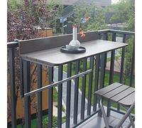 Tavolo pieghevole sospeso per ringhiera per balcone, scrivania laterale regolabile e mensola da pranzo, tavolino salvaspazio (8 misure 80 x 37 cm) perfetto per spazi esterni