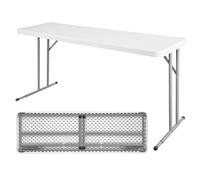 Tavolo Pieghevole Stretto Da 6 Piedi, Piano Del Tavolo Piegato A Metà, Struttura In Metallo Robusto For Buffet, Seminari, Feste, Formazione, Lavoro A Casa