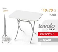 TAVOLO PIEGHEVOLE TAVOLINO SALVASPAZIO CAMERA SCRIVANIA BIANCO 11070h75 CM