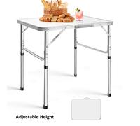 Tavolo pieghevole Tavolo da campeggio per feste Tavolo con cavalletto Tavolino Gardon Tavolo da pranzo portatile Tavolo da lavoro pieghevole per esterni 75x55x70 cm BIANCO