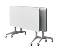 Tavolo pieghevole, tavolo da conferenza bianco pieghevole per ufficio, scrivania portatile per la formazione con ruote bloccabili, design FlipTop, ideale per l'uso in aula e in ufficio.