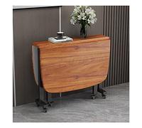 Tavolo pieghevole versatile con 6 ruote, tavolo da pranzo rotondo da cucina, struttura in metallo resistente, design salvaspazio per 4-8 persone, perfetto per casa ed eventi