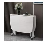 Tavolo pieghevole versatile con 6 ruote, tavolo da pranzo rotondo da cucina, struttura in metallo resistente, design salvaspazio per 4-8 persone, perfetto per casa ed eventi