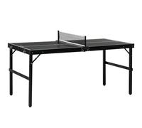 Tavolo Ping Pong Pieghevole 152x76x72 cm con Maniglia da Trasporto in Alluminio e Legno Nero
