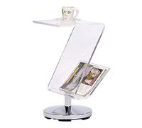 Tavolo portariviste DKD Home Decor trasparente acrilico metallo argentato (30 x 33 x 55 cm)