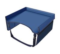 Tavolo portatile per snack, organizer per seggiolino per bambini, pieghevole, tavolo da viaggio per auto con borsa per giocattoli e cintura di sicurezza per intrattenimento