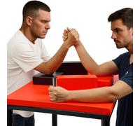 Tavolo professionale per braccio, tavolo con gomitiere, imbottitura regolabile, portata 100 kg, per palestra, club, casa, 90 x 65 x 100 cm, rosso