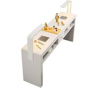 Tavolo professionale per manicure con collettore di polvere e luce LED, postazione di lavoro per salone di bellezza con cassetti per una cura efficiente delle unghie