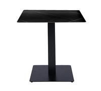 Tavolo pub ristorante bar 70x70 cm Top esterno HPL effetto Marmo NERO H 74