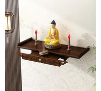 Tavolo Puja da meditazione in legno massello con cassetti, altare di preghiera domestica per culto e divinazione, supporto compatto per incenso e preghiere