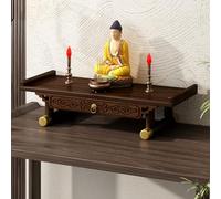 Tavolo Puja da meditazione in legno massello con cassetti, altare di preghiera domestica per culto e divinazione, supporto compatto per incenso e preghiere