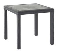 Tavolo quadrato 80x80cm interno e esterno in simil rattan DALLAS ANTRACITE