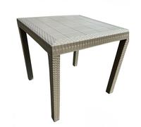 Tavolo quadrato 80x80cm interno e esterno in simil rattan DALLAS TORTORA